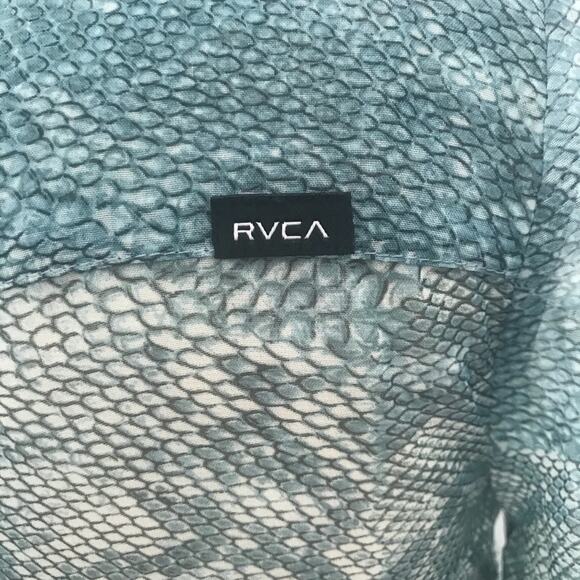 RVCA green snake skin sheer blouse tunic small - Picture 4 of 8